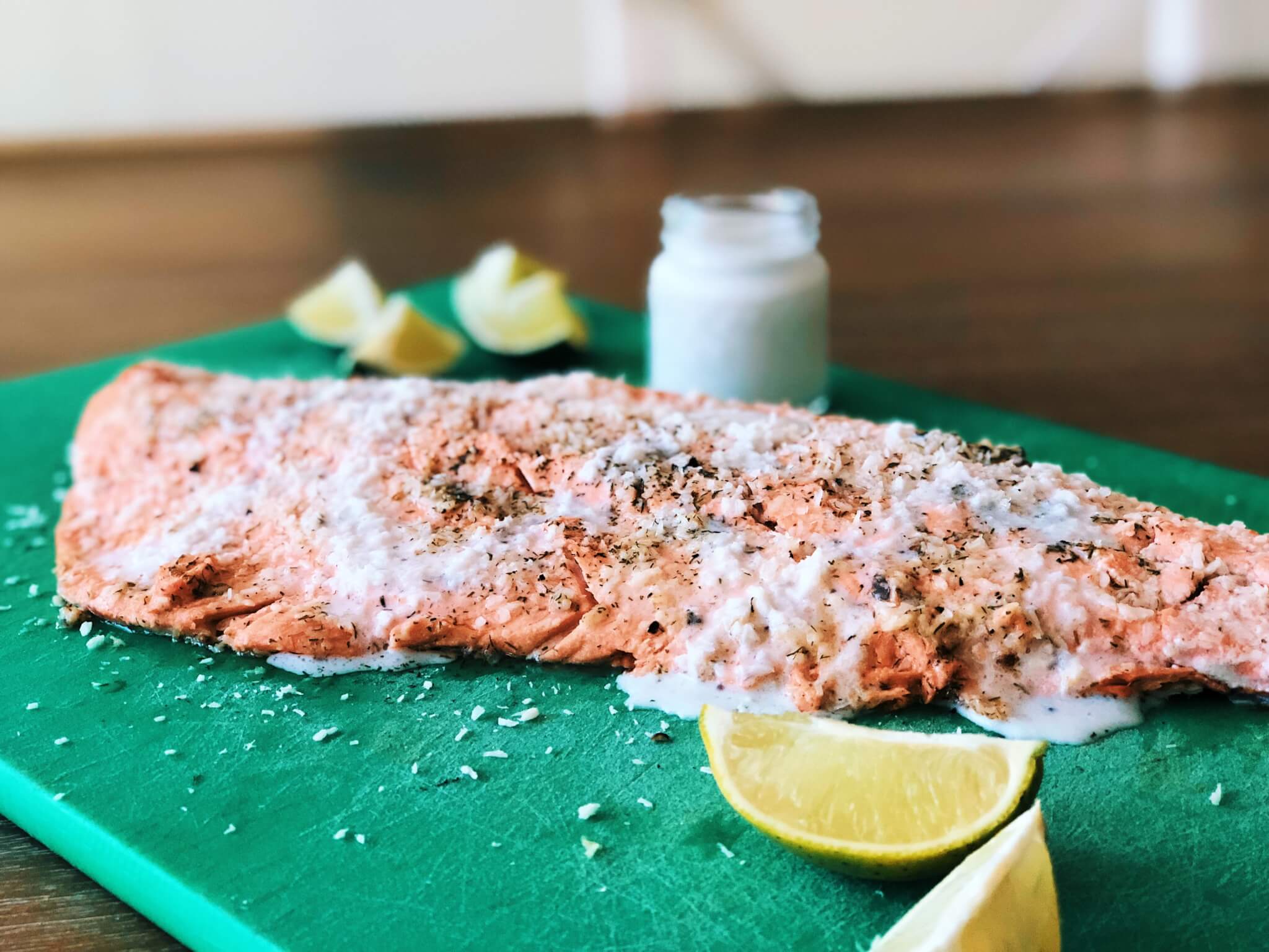 coconut lime seared salmon