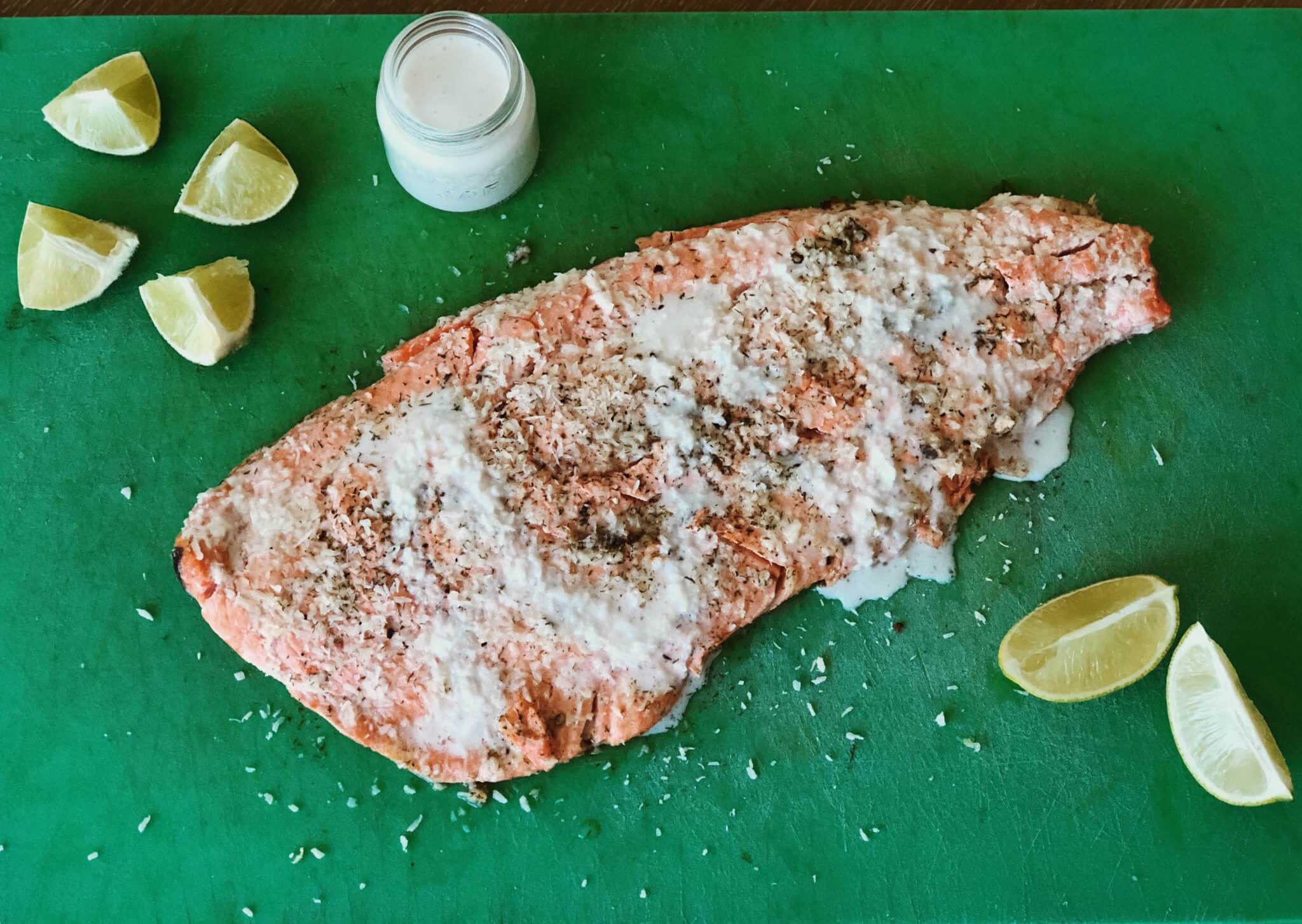 coconut lime seared salmon